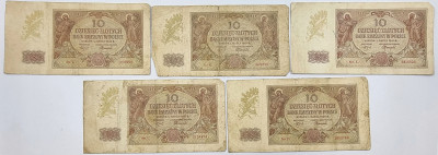 Banknoty. Zestaw 10 złotych 1940 – 27 sztuk