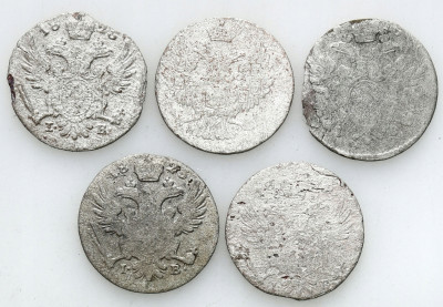 5 groszy 1816, 1818, 1823 1825 1840 Warszawa 5 szt