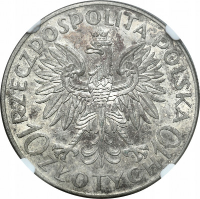 II RP. 10 złotych 1933 Sobieski NGC MS62 – PIĘKNY