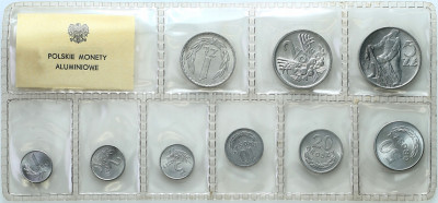 1 grosz – 5 złoty 1949–1975 zestaw 9 sztuk PIĘKNE