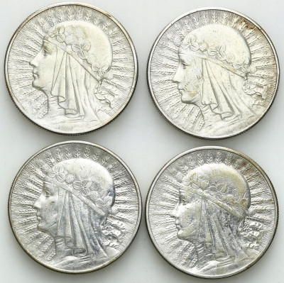 10 złotych 1932 głowa kobiety zestaw 4 sztuk