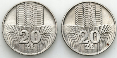 20 złotych 1974 i 1976 wieżowiec i kłosy 2 szt