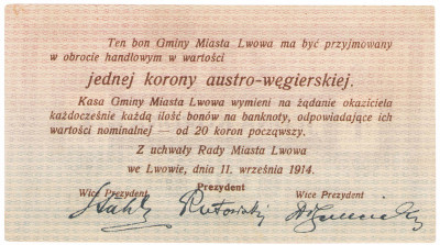 Polska Lwów 1 Korona 1914