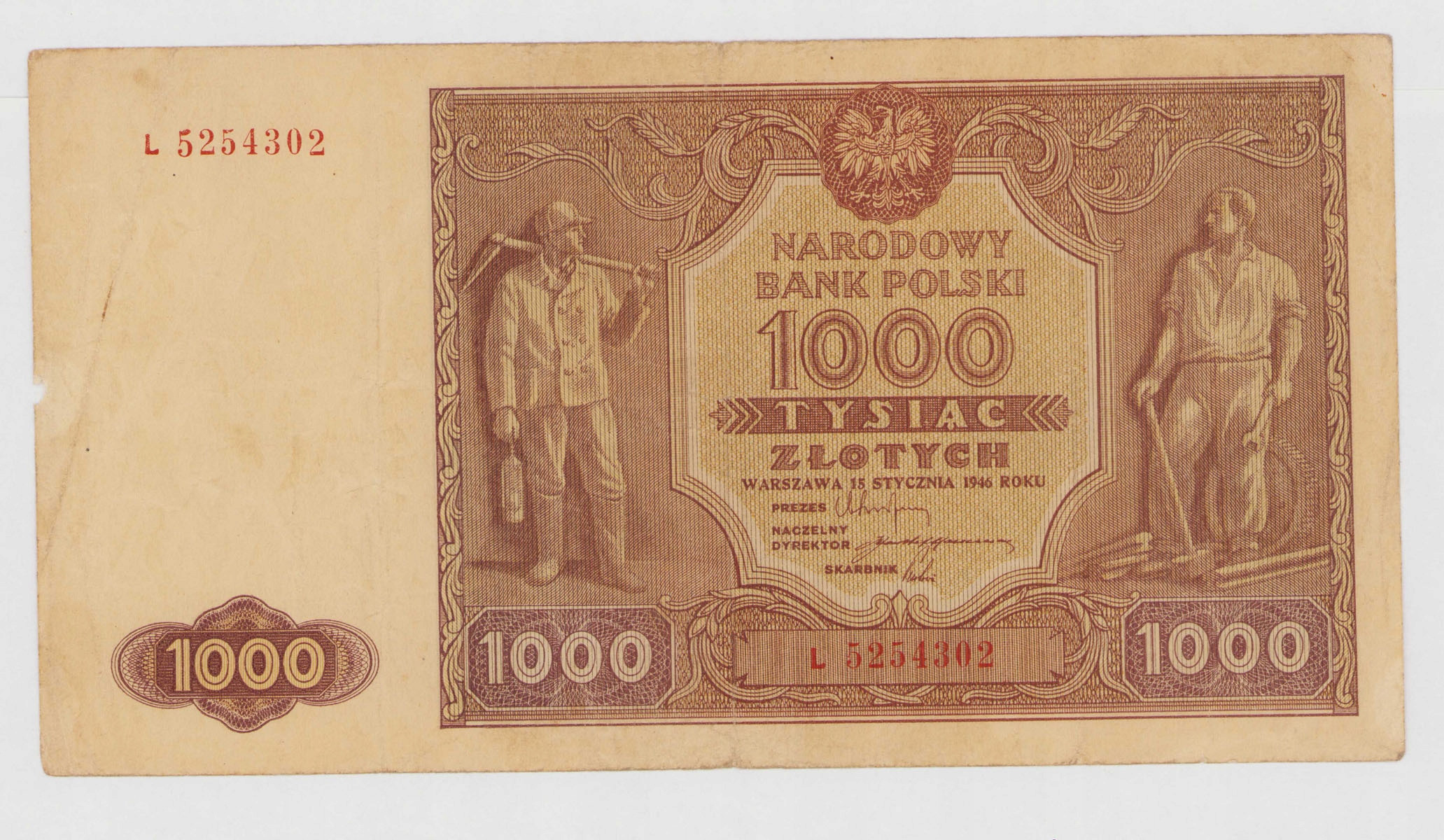 Banknot 1000 Złotych 1946 Seria L | Archiwum.niemczyk.pl