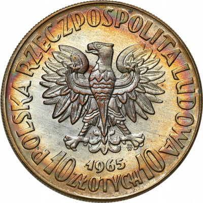 PRÓBA miedzionikiel 10 złotych 1965 chuda syrenka