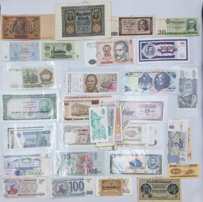 Świat - banknoty duży zestaw 51 sztuk