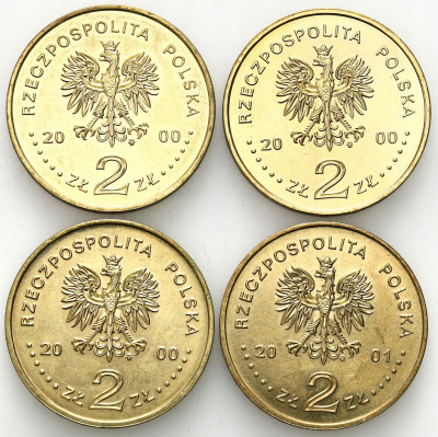 2 złote 2000 – 2001 – zestaw 4 szt