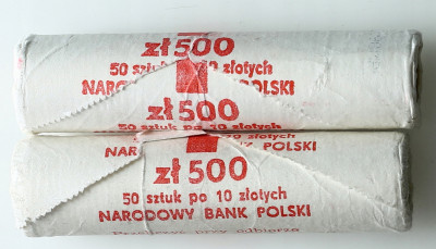 RULONY BANKOWE 10 złotych 1989 zestaw 2 szt.