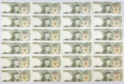 Banknoty 50 złotych 1988 zestaw 24 sztuk