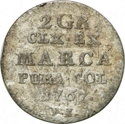 Poniatowski 2 grosze (półzłotek) 1767 FS Warszawa