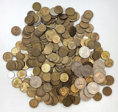 Polska duży zestaw monet PRL – mix metali 1,4 kg