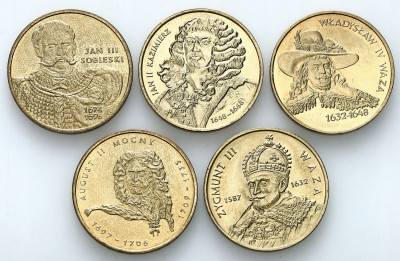 2 złote 1998 – 2002 – Królowie - zestaw 5 sztuk