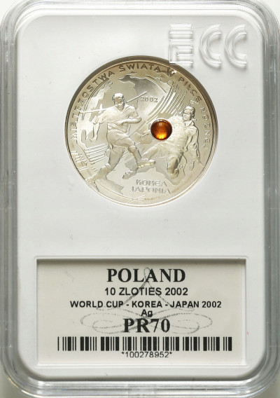 10 złotych 2002 Korea Japonia bursztyn