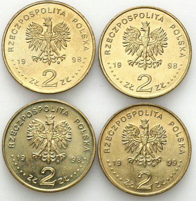 2 złote 1998 – 1999 - zestaw 4 szt