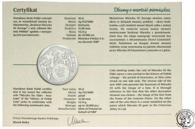 10 złotych 2014 brakteat Mieszka III Starego