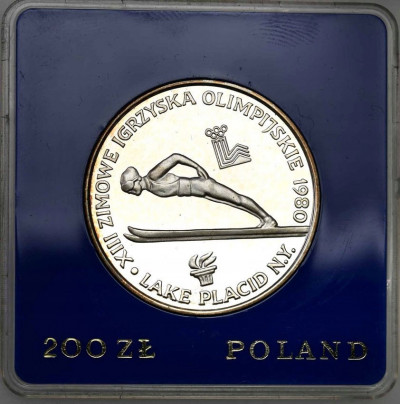 200 złotych 1980 Lake Placid znicz SREBRO