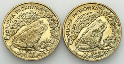 2 złote 1998 Ropucha Paskówka – zestaw 2 sztuk