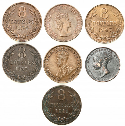 Wyspa Jersey 1881–1957 1/24 szyling 8 doubles 7szt
