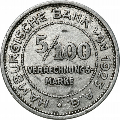 Niemcy Hamburg 5/100 marki 1923