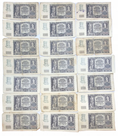 Banknoty 20 złotych 1940 – zestaw 39 sztuk