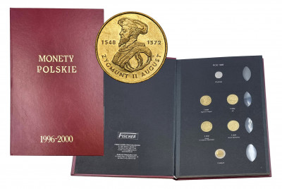 Klaser 46 szt. monety 1996-2000 Zygmunt August