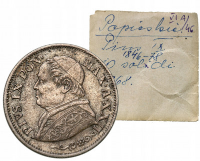 Watykan 10 Soldi 1868 Pius IX