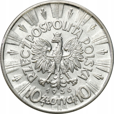 10 złotych 1936 Piłsudski – BARDZO ŁADNY