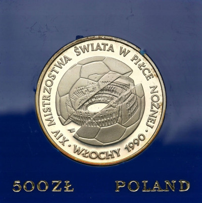 500 złotych 1988 MŚ w piłce nożnej Włochy 1990