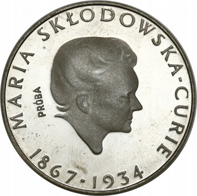 PRÓBA SREBRO 100 złotych 1974 Skłodowska