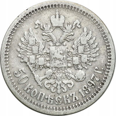 Rosja. 1/2 Rubla (50 kopiejek) 1897 - SREBRO