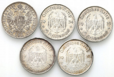 Austria 5 marek i floren 1891-1935 zestaw 5szt
