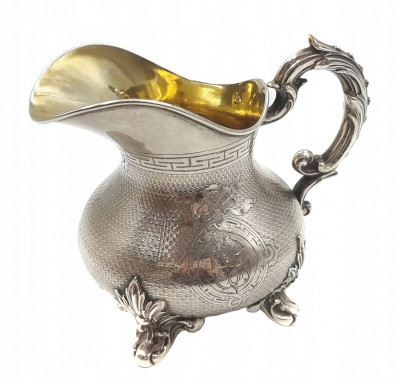 Francja XIX w. Piękny mlecznik złocony SREBRO .950