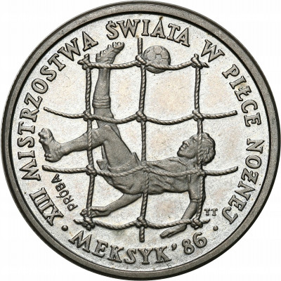 PRÓBA Miedzionikiel 200 złotych 1985 piłka Meksyk