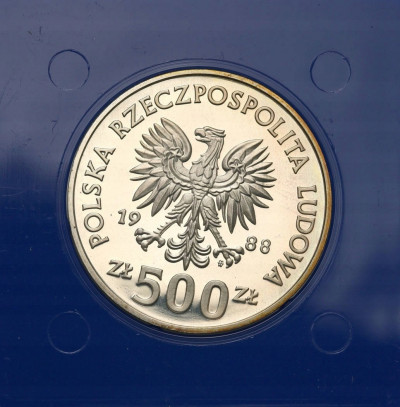 500 złotych 1988 MŚ w piłce nożnej Włochy 1990