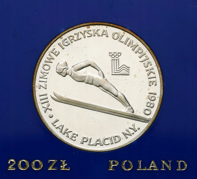 200 złotych 1980 Olimpiada Lake Placid bez znicza