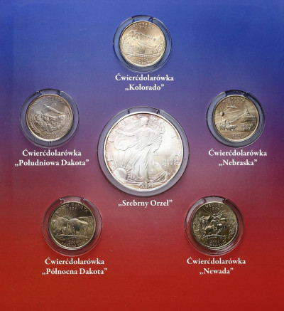 USA elegancki set 6 szt. Srebrny Orzeł 2006 SREBRO