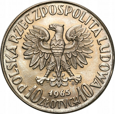 PRÓBA miedzionikiel 10 złotych 1965 chuda syrenka