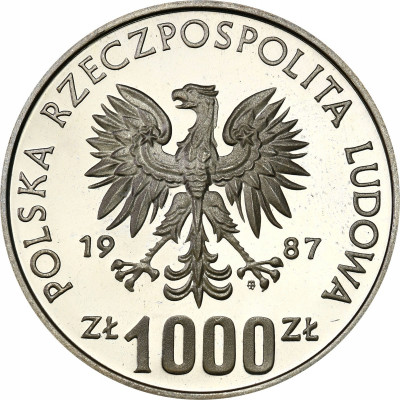 PRÓBA Srebro 1000 złotych 1987 Olimpiada Łucznik
