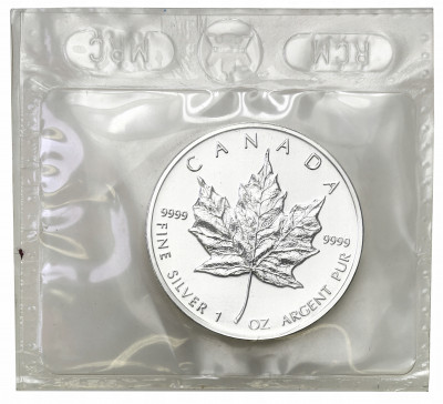 Kanada 5 dolarów 1995 liść klonu SREBRO uncja