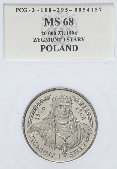 20 000 złotych 1994 Zygmunt I Stary