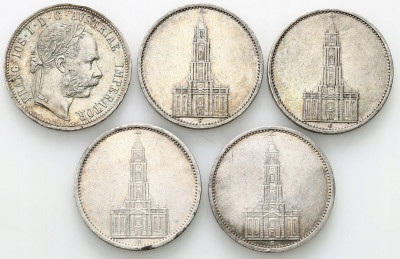 Austria 5 marek i floren 1891-1935 zestaw 5szt