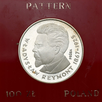 PRÓBA SREBRO 100 złotych 1977 Reymont