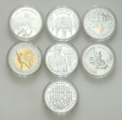 10 złotych RÓZNE TYPY 2005-2008 – zestaw 7 sztuk