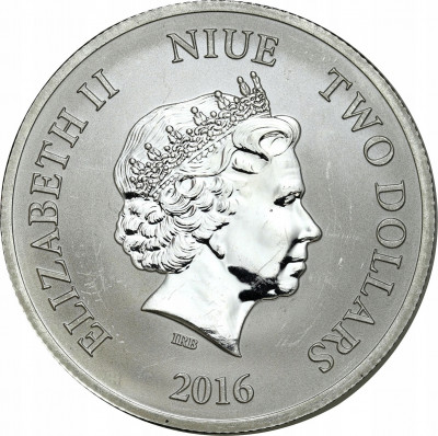 Niue. 2 dolary 2016 ŻÓŁW SREBRO 1 uncja