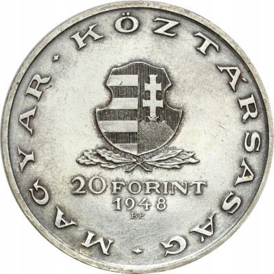 Węgry 20 Forintów 1948 – SREBRO - PIĘKNE