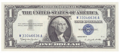 USA. 1 dolar 1957 B - niebieska pieczęć
