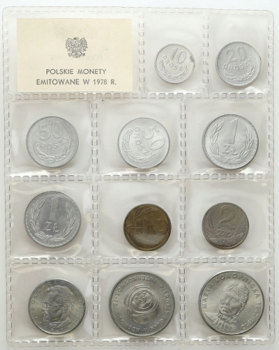 Zestaw Rocznikowy monet obiegowych 1978