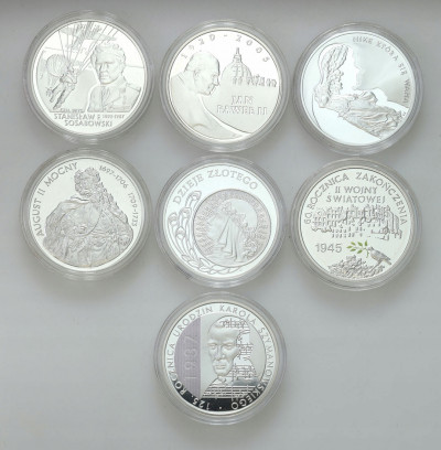 10 złotych RÓZNE TYPY 2004-2008 – zestaw 7 sztuk