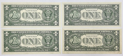 USA. 1 dolar 1963-1977 – zestaw 4 szt