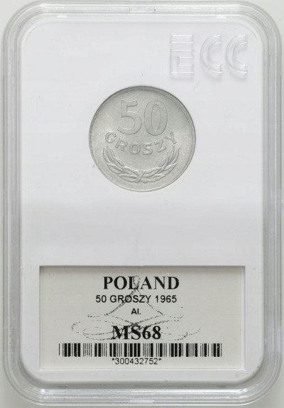 PRL. 50 groszy 1965 Al. – PIĘKNE